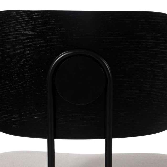 Silla Negro-Blanco Tejido-Metal Salón 48 X 55 X 82,50 cm