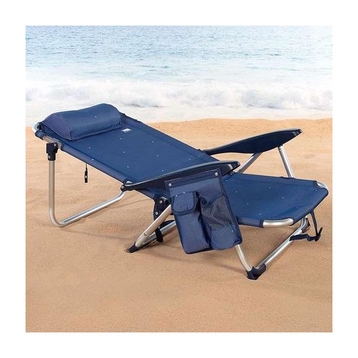 Silla playa aluminio plegable 4 posiciones 51x45x76cm con cojin,bolsillo y asa. 3 Silla playa aluminio plegable 4 posiciones 51x45x76cm con cojin,bolsillo y asa. 3