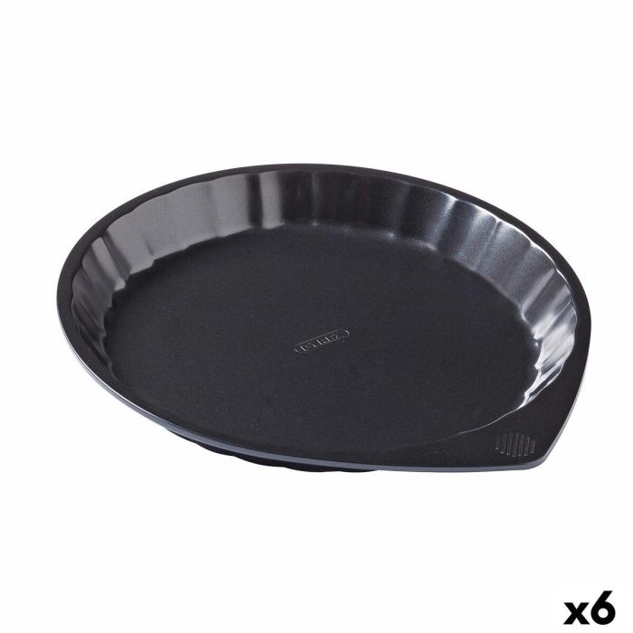 Molde para Tartas Pyrex Magic Negro Metal Plano Redondo Ø 27 cm 6 Unidades