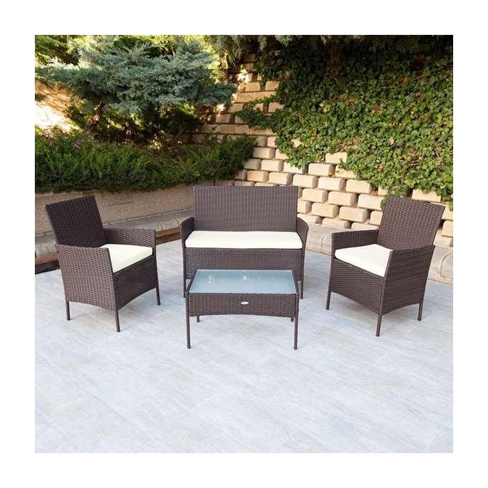 Conjunto de sofá(104x58x84 cm) + 2 sillones (57,5x58x84 cm) + mesa (71x41x39 cm) aktive 8 Conjunto de sofá(104x58x84 cm) + 2 sillones (57,5x58x84 cm) + mesa (71x41x39 cm) aktive 8