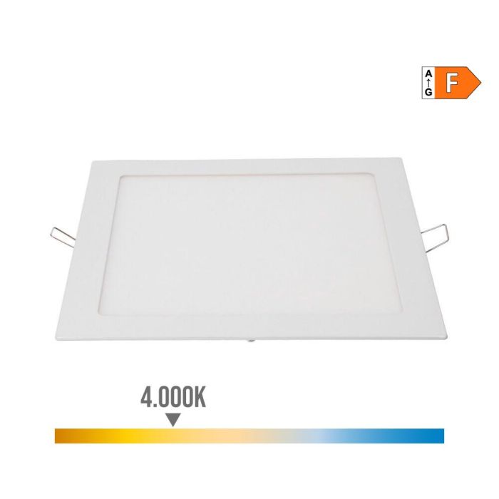 Downlight led empotrable cuadrado 20 W luz dia 4000 k 1500 lm color blanco 22 x 22 cm