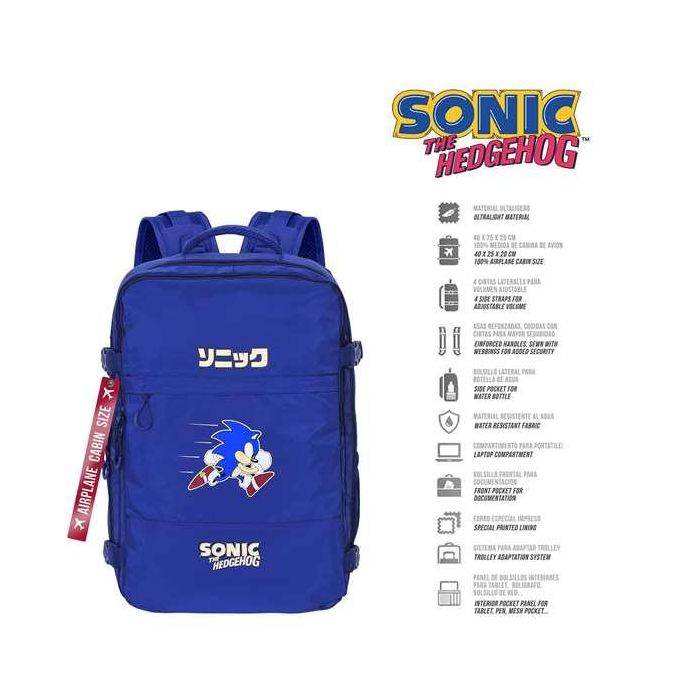 Karactermania Mochila Cabin Sonic Action Azul 25 x 20 x 40 cm - Apta Cabina Aerolíneas, Compartimento Portátil 15" Impermeable 1