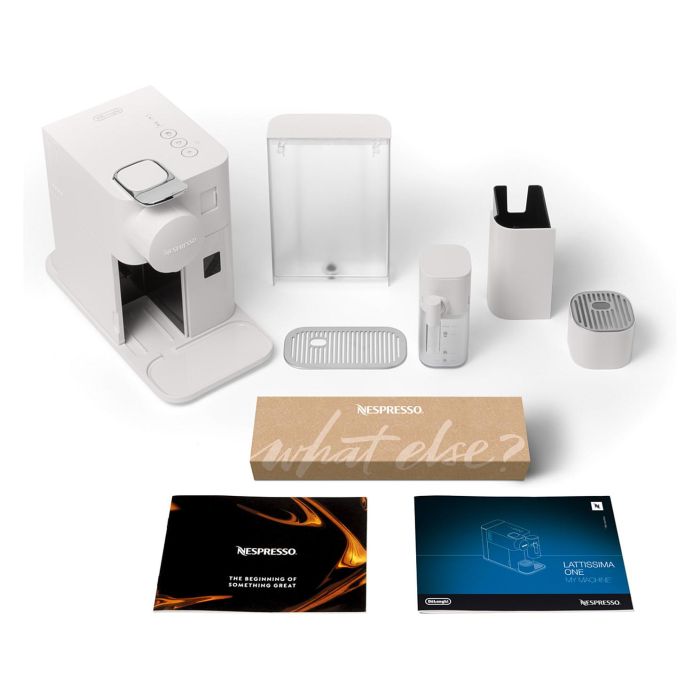 DeLonghi Lattissima One EN510.W Cafetera Espresso Nespresso, 1 L, 1400 W, Tanque de Leche, Blanco DeLonghi Lattissima One EN510.W Cafetera Espresso Nespresso, 1 L, 1400 W, Tanque de Leche, Blanco