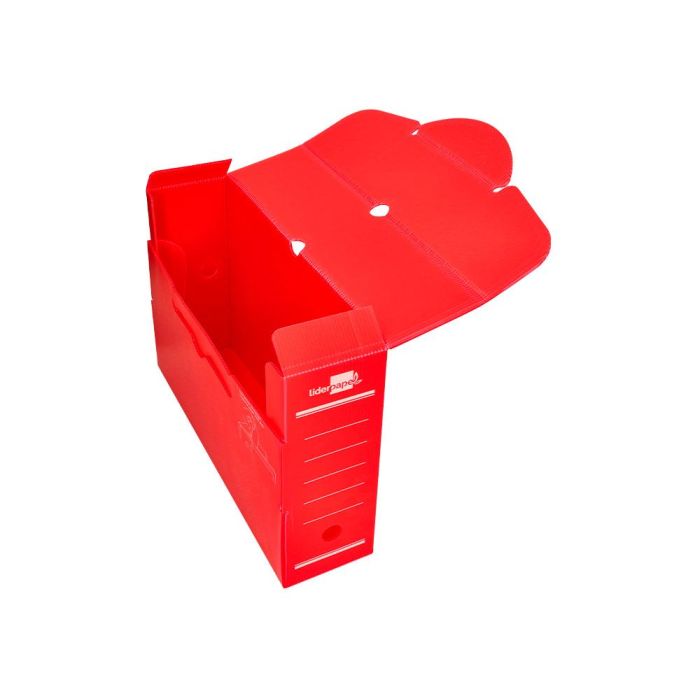 Caja Archivo Definitivo Plastico Liderpapel Rojo 387x275X105 mm 5 unidades 6