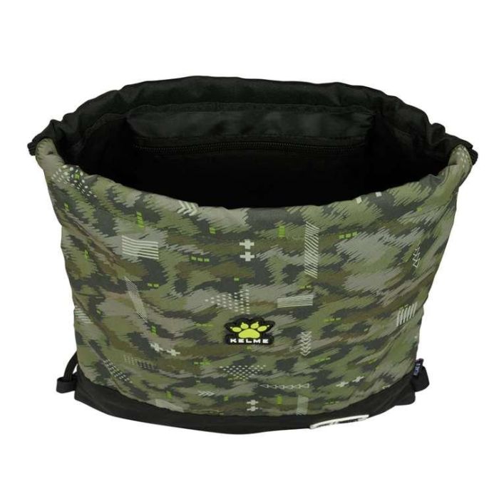 Bolsa Mochila con Cuerdas Kelme Travel Negro Verde 35 x 40 x 1 cm 1