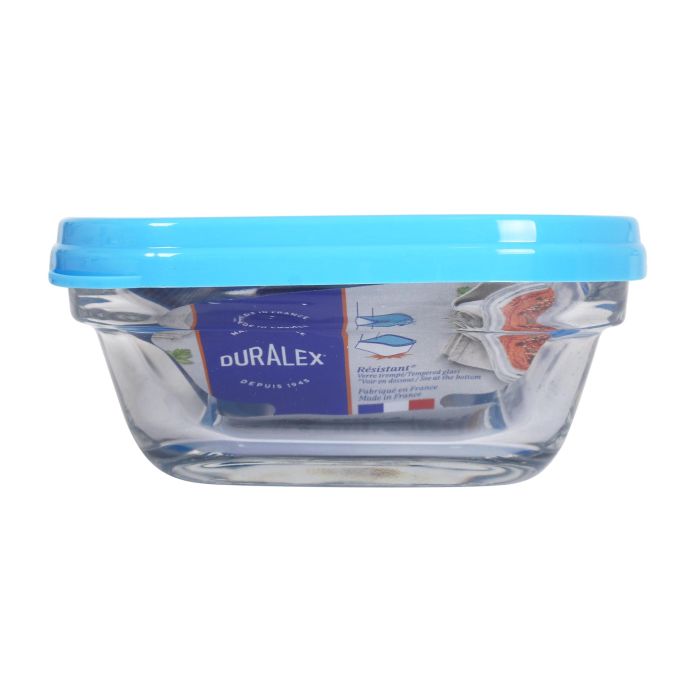 Duralex Fiambrera Rectangular Freshbox 0.4L Tapa Azul - 11 x 4.5 x 15.5 cm (8 Unidades) 2