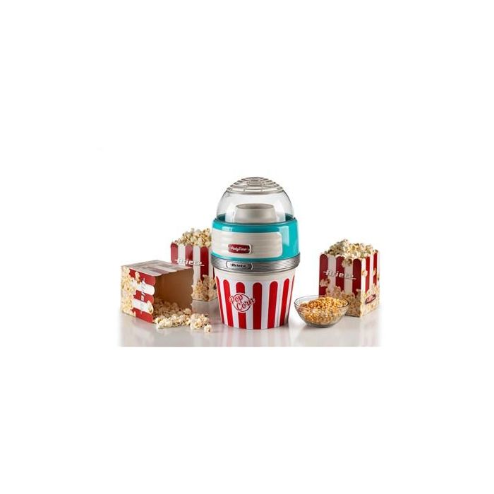Ariete 2957/01 Máquina de Palomitas Party Time Big Popper Azul, Diseño Retro Años 50, Aperitivo Natural sin Grasas 6