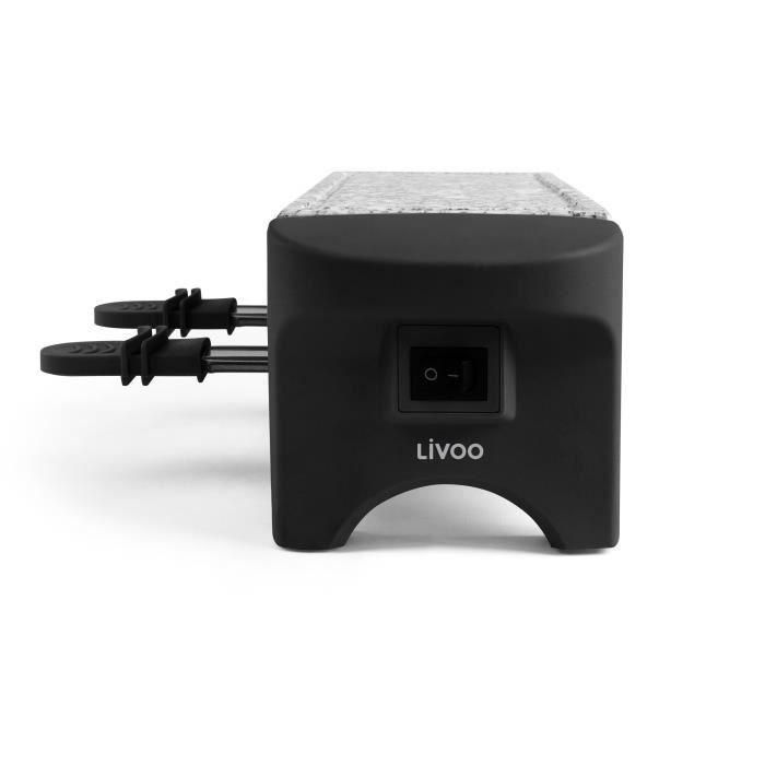 Livoo DOC156N Raclette para 2 personas, 350W, con bandeja de granito extraíble y botón de encendido/apagado 3