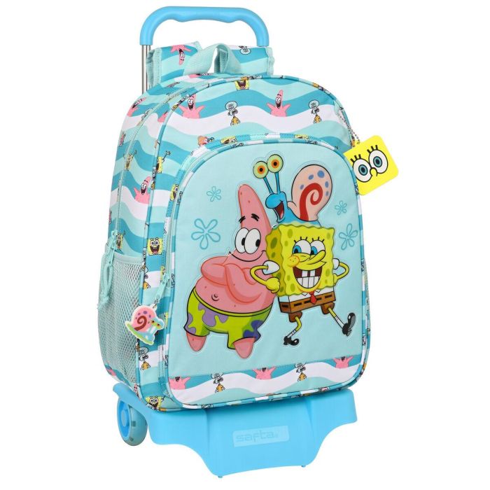 Mochila Escolar con Ruedas Spongebob Stay positive Azul Blanco (33 x 42 x 14 cm) 0 Mochila Escolar con Ruedas Spongebob Stay positive Azul Blanco (33 x 42 x 14 cm) 0