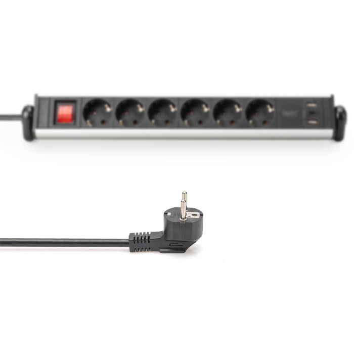 Digitus 6-Fach Steckdosenleiste mit 2xUSB-A| 1xUSB-C und Schalter Schwarz/Silver 8 Digitus 6-Fach Steckdosenleiste mit 2xUSB-A| 1xUSB-C und Schalter Schwarz/Silver 8