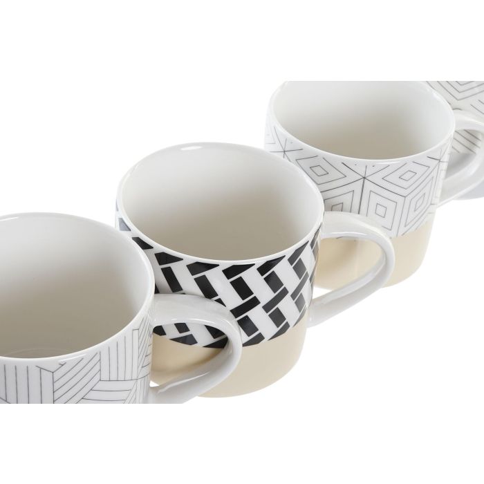 DKD Home Decor Mug Urban Geométrico de Gres 420ml Gris y Blanco, 9.5x8.7x14 cm - Pack de 12 Unidades 2 DKD Home Decor Mug Urban Geométrico de Gres 420ml Gris y Blanco, 9.5x8.7x14 cm - Pack de 12 Unidades 2