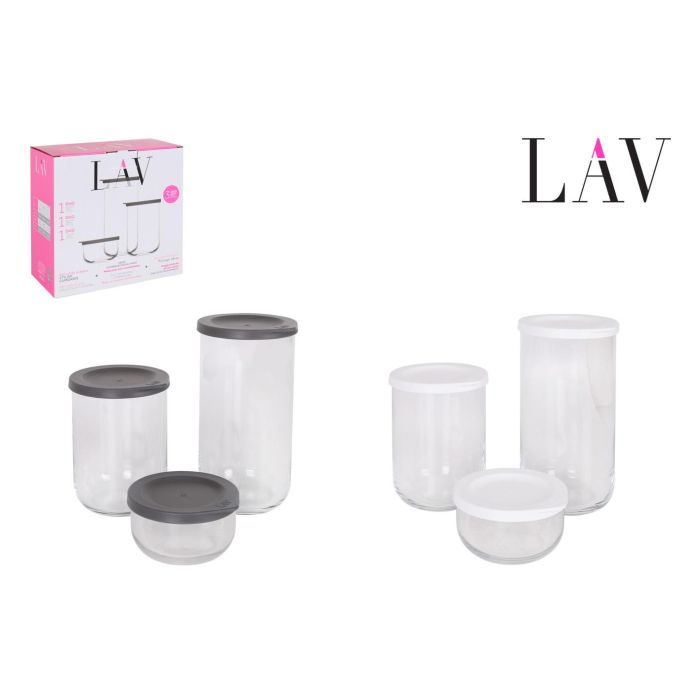 Lav Set 3 Botes con Tapa - 380 cc, 1L y 1.4L - Colección Duo (6 Cajas)