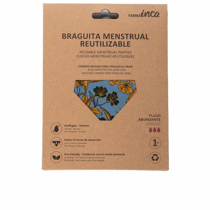 Inca Braguita Menstrual Absorción Super Flores Amarillas Talla XL 1 u 0 Inca Braguita Menstrual Absorción Super Flores Amarillas Talla XL 1 u 0