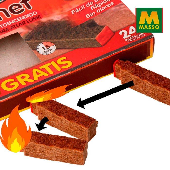 Massó Pastillas de encendido ecológicas para barbacoas y chimeneas - 16+8 uds 2 Massó Pastillas de encendido ecológicas para barbacoas y chimeneas - 16+8 uds 2