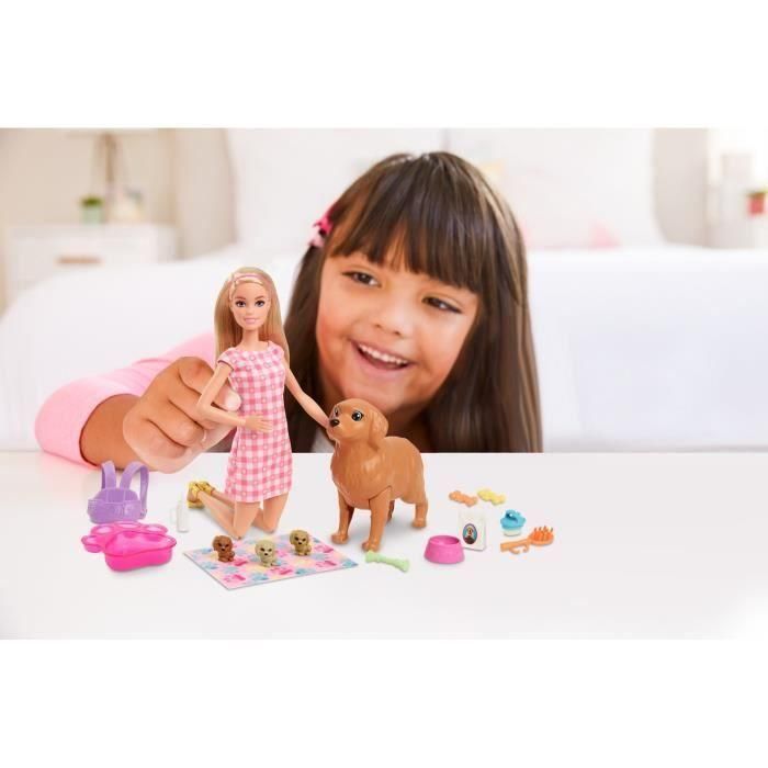 Muñeca Barbie Perritos Recién Nacidos Rubia Hck75 Mattel 4