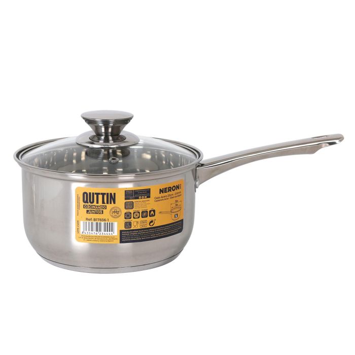 Cazo Inde 18 cm (3L) Acero Inoxidable con Tapa New Neron (8 Unidades) 1 Cazo Inde 18 cm (3L) Acero Inoxidable con Tapa New Neron (8 Unidades) 1