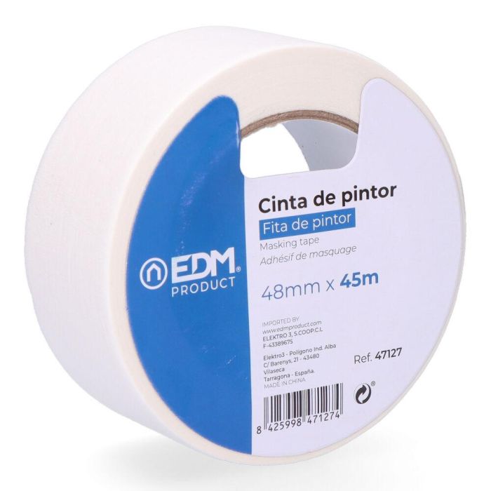 Edm Cinta de pintor 45m x 48mm Crudo Resistente a la intemperie 1 Edm Cinta de pintor 45m x 48mm Crudo Resistente a la intemperie 1