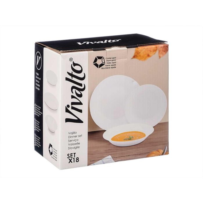 Set Vajilla Lisa Opal 18Pzs Vivalto 26X27CM (2 Unidades) 2 Set Vajilla Lisa Opal 18Pzs Vivalto 26X27CM (2 Unidades) 2