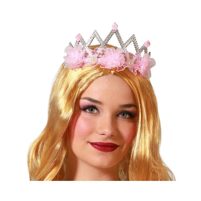 Tiara Rosa De Princesa Fantasía Para Mujer Adulta, Ideal Disfraces Reina Romántica, Fiestas Mágicas
