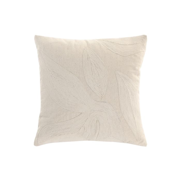 DKD Home Decor India 24 Cojin Boho Crudo 45 x 45 cm (2 Unidades) Bordado a Mano Algodon