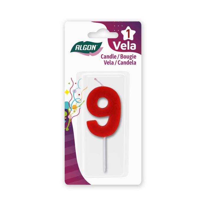 Vela Roja N.9 Algon - Decoración y Aromatizante (36 Unidades) 1 Vela Roja N.9 Algon - Decoración y Aromatizante (36 Unidades) 1