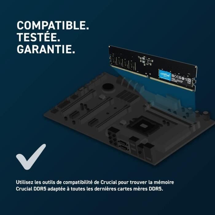 Crucial CT8G48C40U5 módulo de memoria 8 GB 1 x 8 GB DDR5 4800 MHz ECC 5 Crucial CT8G48C40U5 módulo de memoria 8 GB 1 x 8 GB DDR5 4800 MHz ECC 5