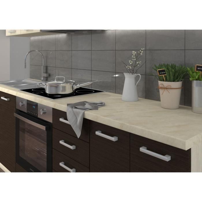 Encimera laminada CHAMONIX - L 180 cm - Espesor 28 mm - Beige mate 1 Encimera laminada CHAMONIX - L 180 cm - Espesor 28 mm - Beige mate 1