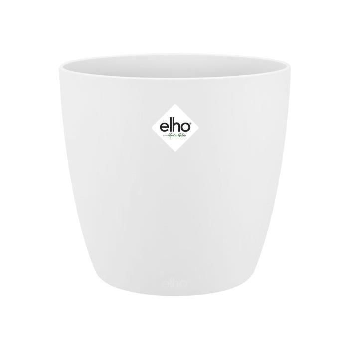 Elho Maceta Brussels Rond 25, Blanca, para Interior, Ø 24,3 x H 23,2 cm