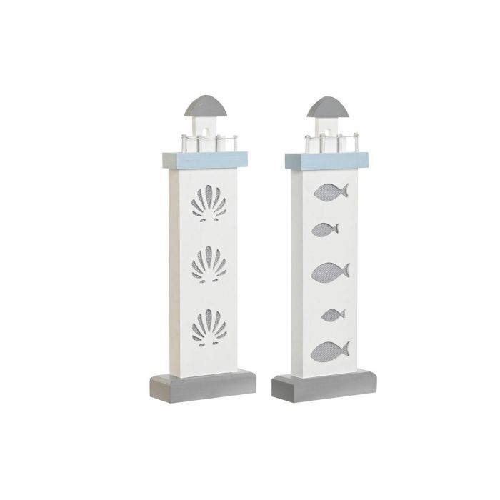 Figura Decorativa DKD Home Decor 14 x 5,5 x 40 cm Azul Blanco Faro Espirales Concha Mediterráneo (2 Unidades) Figura Decorativa DKD Home Decor 14 x 5,5 x 40 cm Azul Blanco Faro Espirales Concha Mediterráneo (2 Unidades)