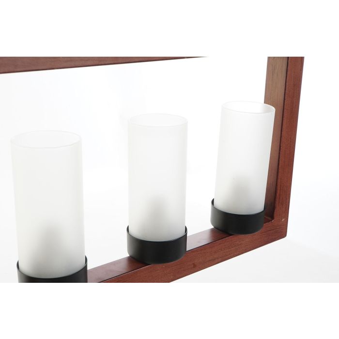 DKD Home Decor Lámpara de Techo Marrón Aluminio Cristal 10 x 30 x 52 cm