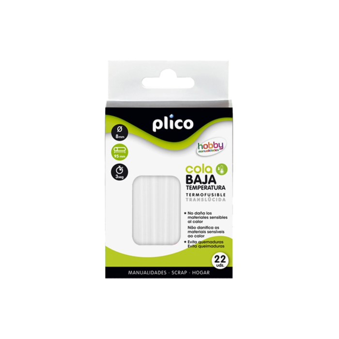 Plico Barra Termofusible Cola Baja Temperatura 8 mm x 95 mm Blister 22 Unidades 1