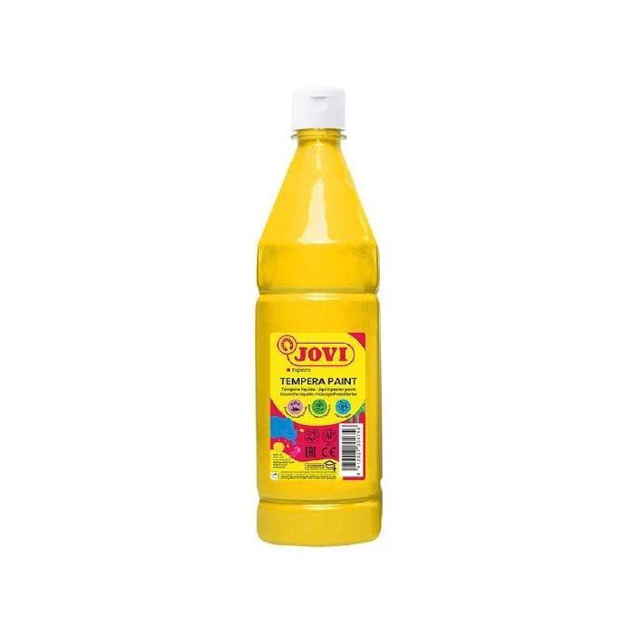 Jovi Témpera Líquida Paint Amarillo Botella 1000 mL - Base Agua, Colores Intensos, Secado Rápido