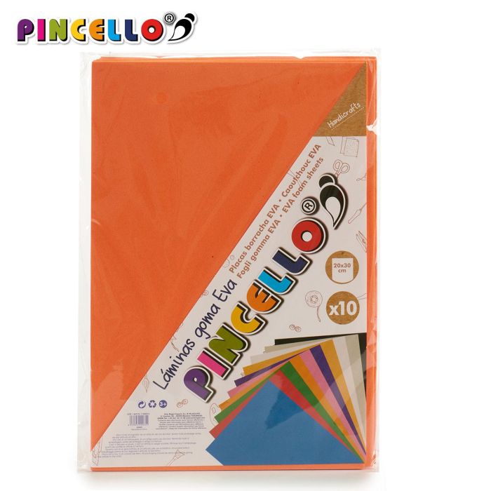 10 Láminas Goma Eva Naranja 20x30 cm - Pincello (24 Unidades) 1 10 Láminas Goma Eva Naranja 20x30 cm - Pincello (24 Unidades) 1