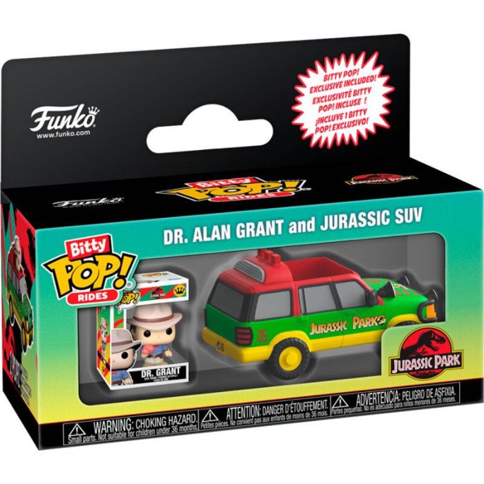 Figura Bitty POP Ride Jurassic Park Dr. Alan Grant and Jurassic Suv 1