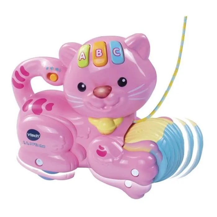 Vtech Baby 1,2,3 P'tit Chat Rose Gatito Interactivo Sonidos y Luces para Niñas de 12 a 36 Meses 1