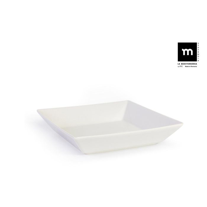 La Mediterranea Ensaladera Bol Cuadrada 21 cm Ivory Brillo Elite (6 Unidades)