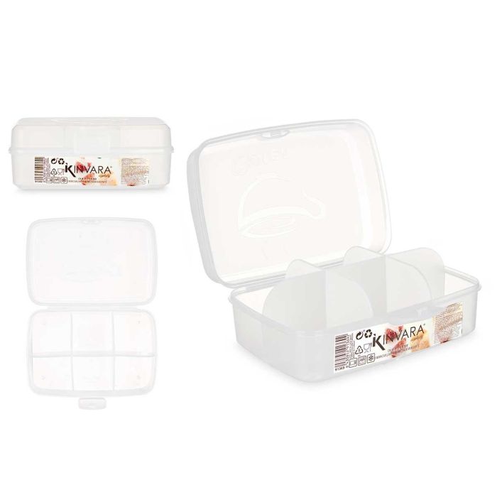 Caja de plástico transparente Kinvara 6 huecos 21.5x8x14.6 cm (12 Unidades) Caja de plástico transparente Kinvara 6 huecos 21.5x8x14.6 cm (12 Unidades)