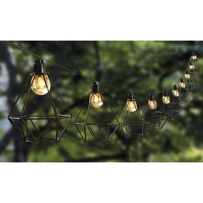 LUMIJARDIN Jaula solar guirnalda exterior diamante mily con 10 bombillas LED 1