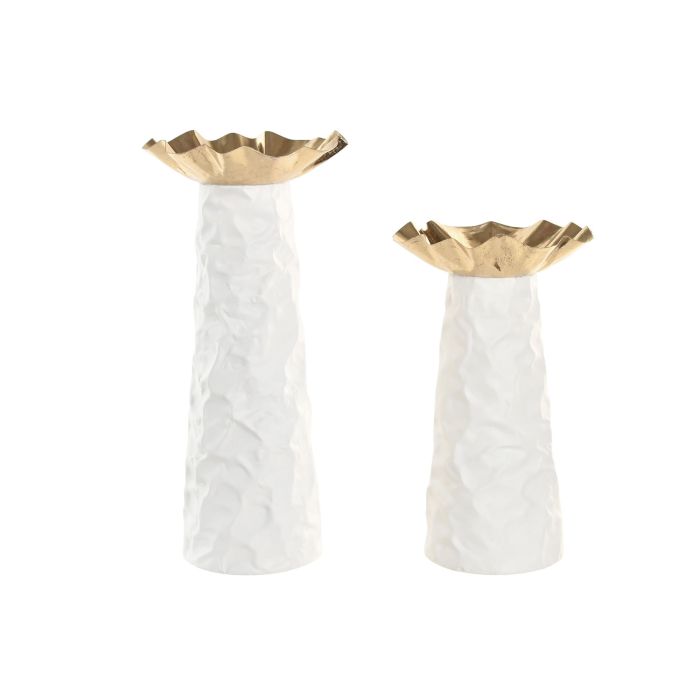 Jarron Glam DKD Home Decor Blanco Dorado 27 x 59 x 27 cm Set de 2 (2 Unidades) 0 Jarron Glam DKD Home Decor Blanco Dorado 27 x 59 x 27 cm Set de 2 (2 Unidades) 0