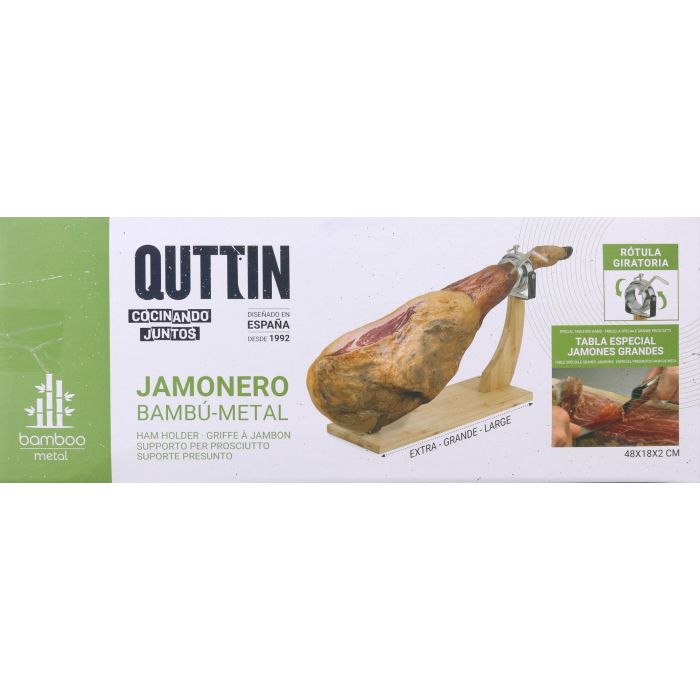 Jamonero de Bambú con Rótula Giratoria Quttin (3 Unidades) 1 Jamonero de Bambú con Rótula Giratoria Quttin (3 Unidades) 1