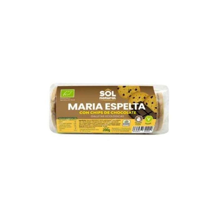 SOLNATURAL Galletas María de Espelta y Chocolate Veganas sin Aceite de Palma 200Gr SOLNATURAL Galletas María de Espelta y Chocolate Veganas sin Aceite de Palma 200Gr