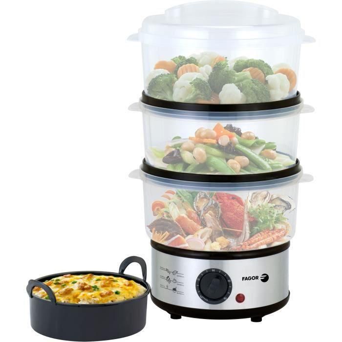FAGOR FG9122 Vaporera 7.5L - 3 cestas de vapor con cestas - Temporizador: 60 min 2 FAGOR FG9122 Vaporera 7.5L - 3 cestas de vapor con cestas - Temporizador: 60 min 2