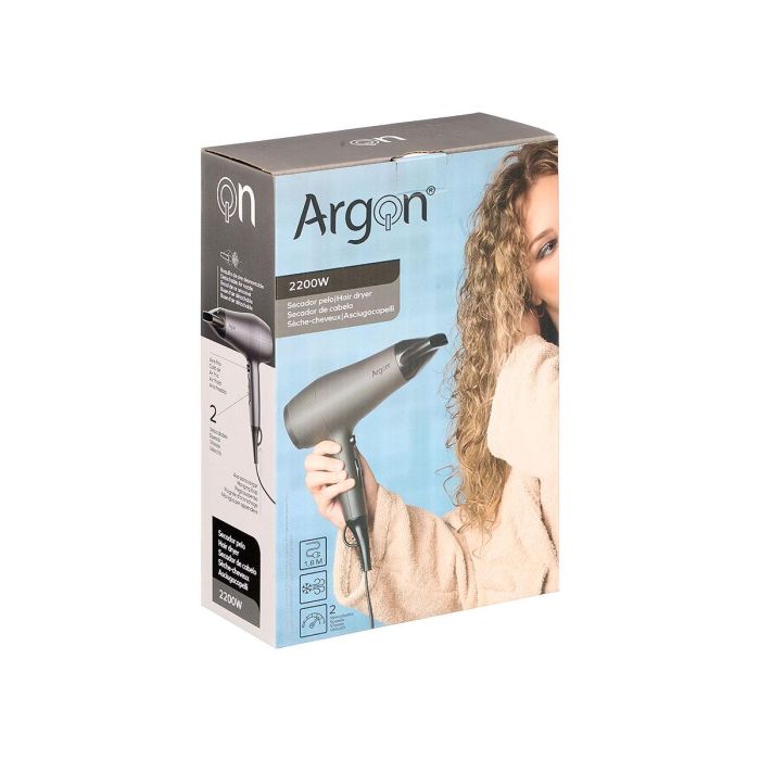 Argon Secador de Pelo 2200W Antracita Negro Mate Plástico PC/ABS 23 x 8.5 x 26 cm (6 Unidades) 1 Argon Secador de Pelo 2200W Antracita Negro Mate Plástico PC/ABS 23 x 8.5 x 26 cm (6 Unidades) 1