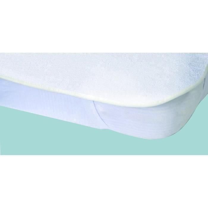 Alese protector de colchón impermeable Elasretane terry terry 100% algodón 80x190 cm blanco