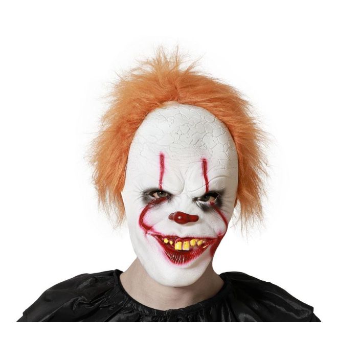 Máscara Halloween Payaso Blanco Hombre Adulto Vinilo