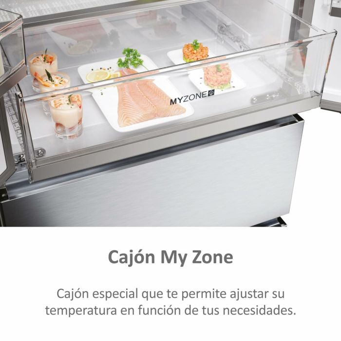 Frigorífico combinado Haier HFR5719EWMG 190 Plateado 17 Frigorífico combinado Haier HFR5719EWMG 190 Plateado 17