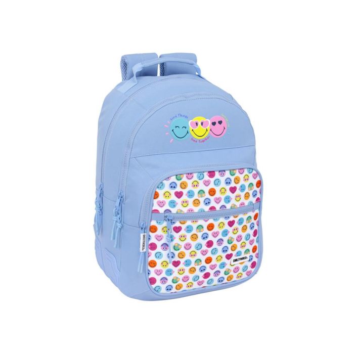 Mochila Safta Doble Con Cantoneras Adaptable A Carro Reciclado Smiley World Joyful 420x320x150 mm Mochila Safta Doble Con Cantoneras Adaptable A Carro Reciclado Smiley World Joyful 420x320x150 mm