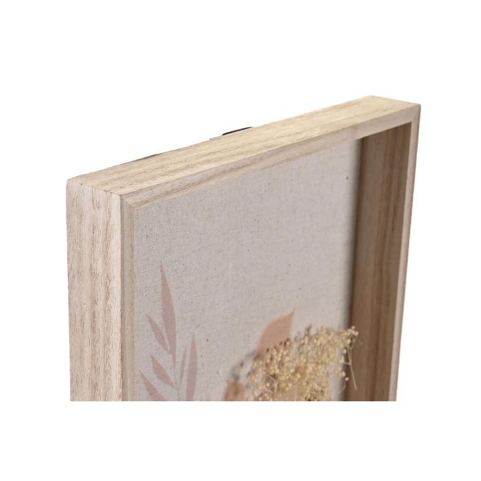 DKD Home Decor Decoración Pared Boho Natural Beige Madera 3 x 40.5 x 22.5 cm (4 Unidades) 1