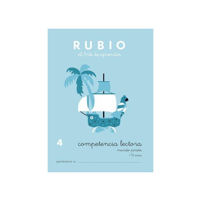 Rubio Cuaderno Competencia Lectora 4 Mundo Pirata – 44 Páginas DIN A5 con Solucionario para Comprensión Lectora