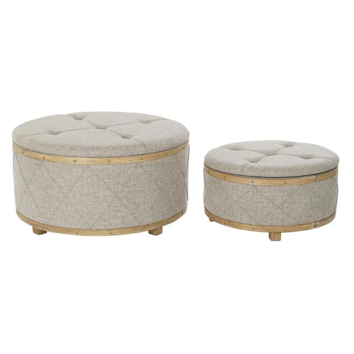 Descalzadora Scandi DKD Home Decor Beige 80 x 43 x 80 cm Set de 2